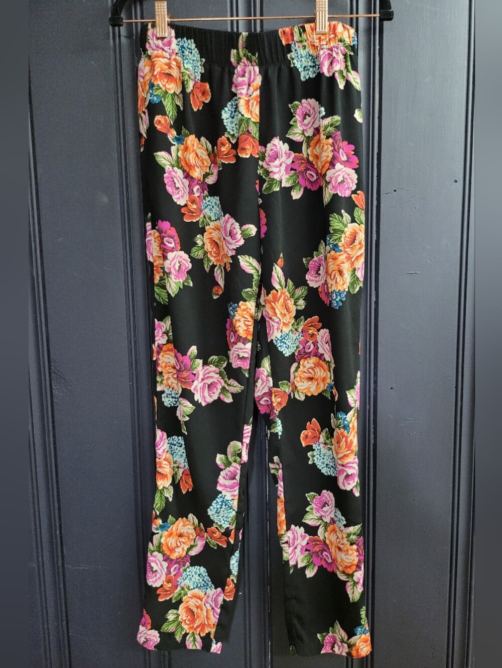 Floral Pants with Elastic Waist